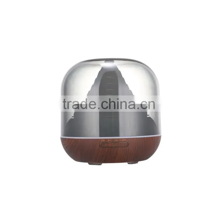 Wholesale music 300ml timing function 7 color led light air humidifier,wooden aroma diffuser