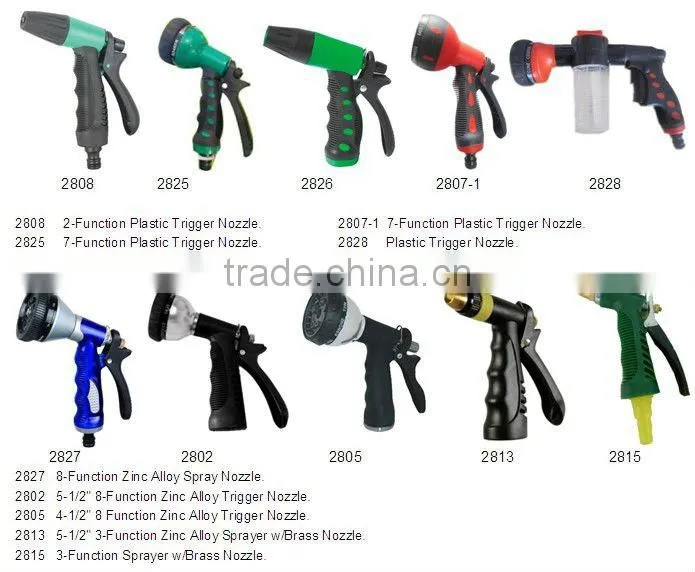 Adjustbale trigger nozzle with TPR on gripe for garden