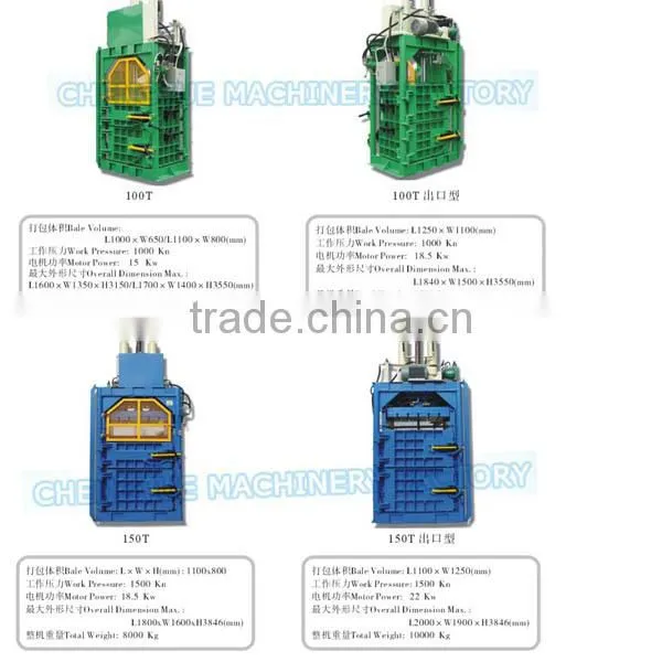 hydraulic baler machine for used clothes