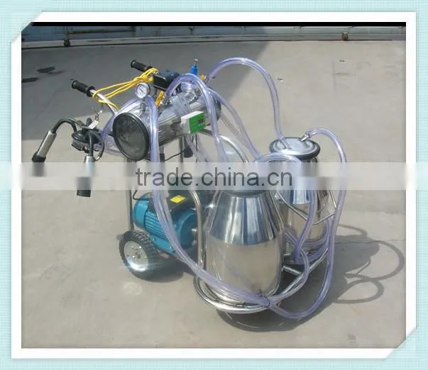 Cow Milking Machine with Double Milk Bucket