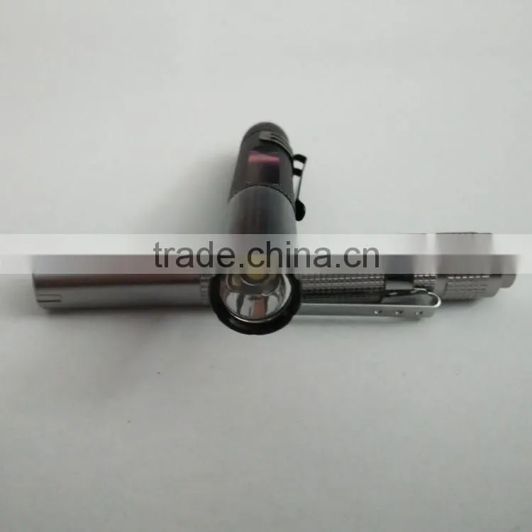 AAA Battery LED flashlight pen style light cheap led flashlight with pocket holder