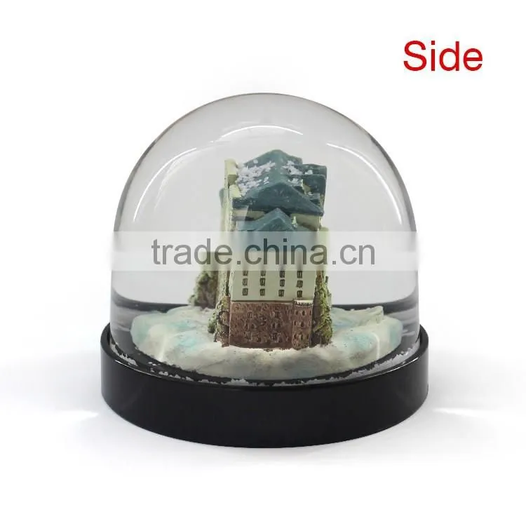 Acrylic material decorate building snow globe