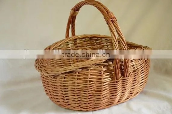 Oval Basket, Rustic Wicker Basket, Handwoven Willow Basket, Cottage Style Basket, Egg Basket
