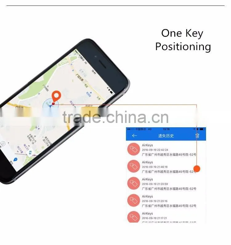 Simple Design Matel Smart Bluetooth Anti-lost Alarm Keychain, Personal Anti-lost Key Tracker