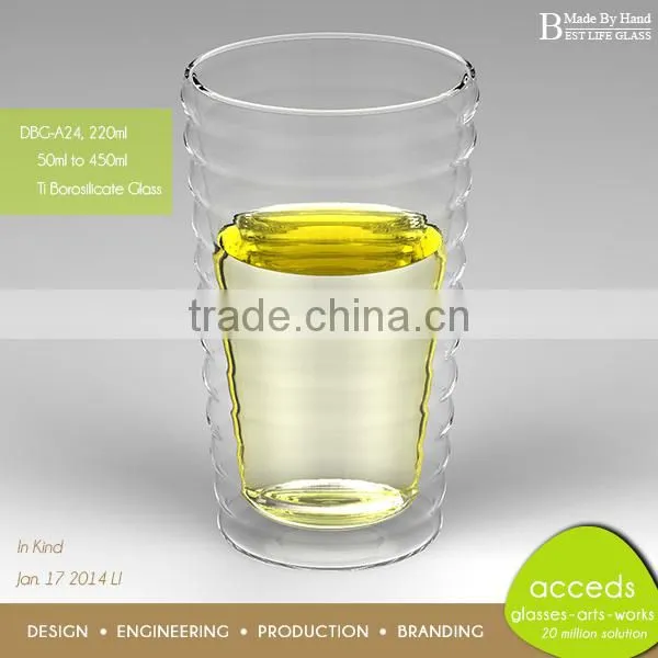 Professional Made by Hand Design Creative Ripple Glass Cup