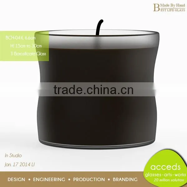 Clear Hand Blown Glass Candle Holders