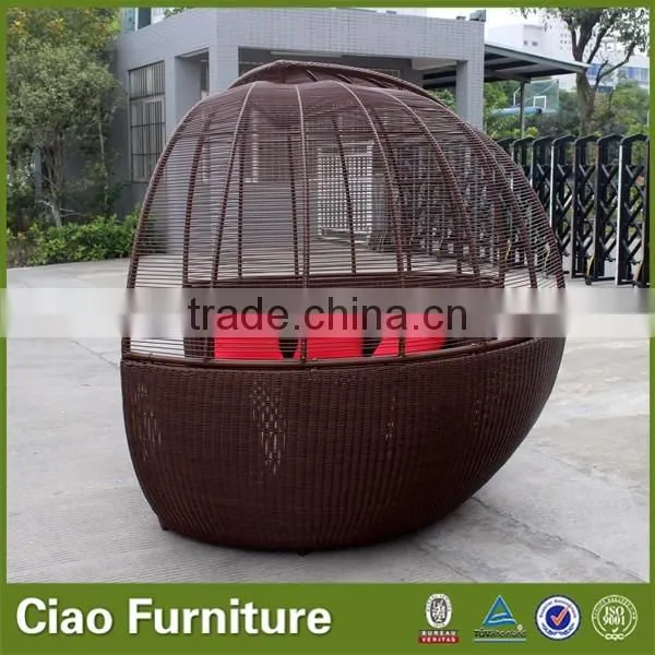 2017 New design KD outdoor furniture sunbed with wings
