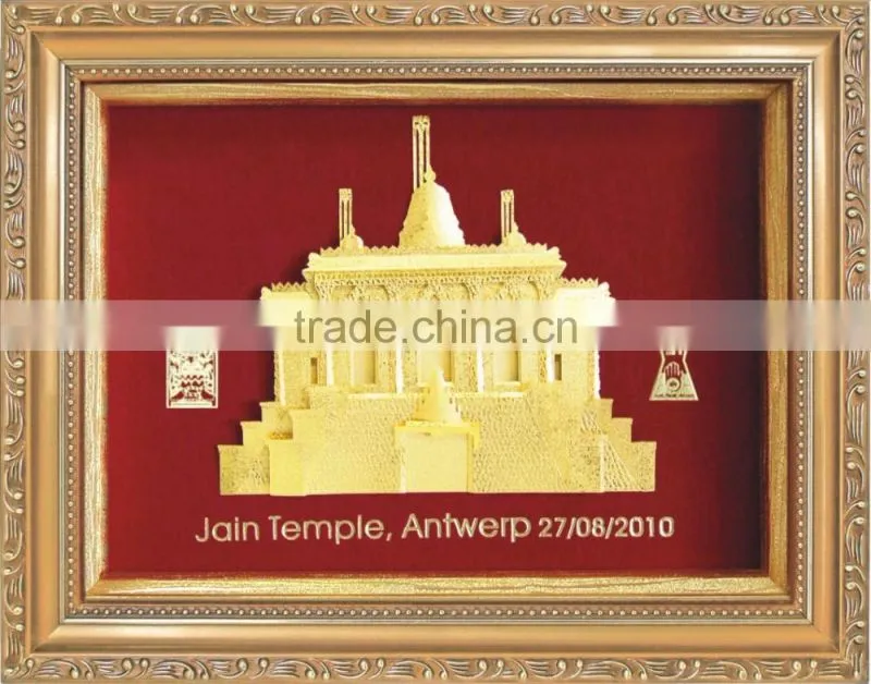 Gold foil buildings photos frame for business gift