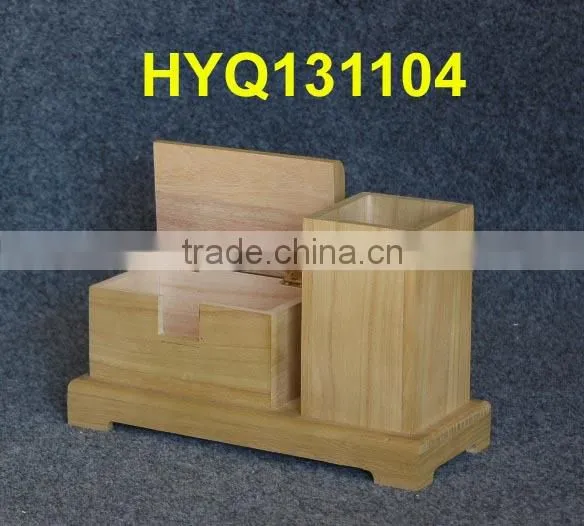custom cheap natural unfinished pine wood office desktop organiser