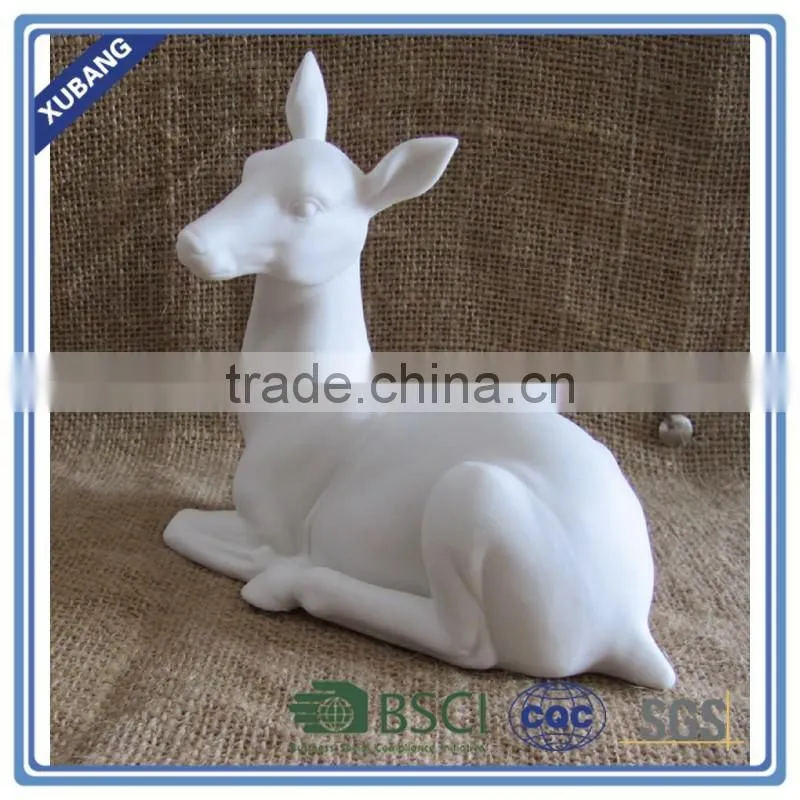 Christmas deer figural custom decorative lying white deer