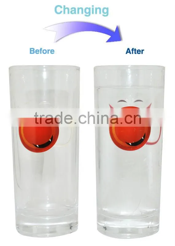 2016 New Item Cheap Price change color glass cup