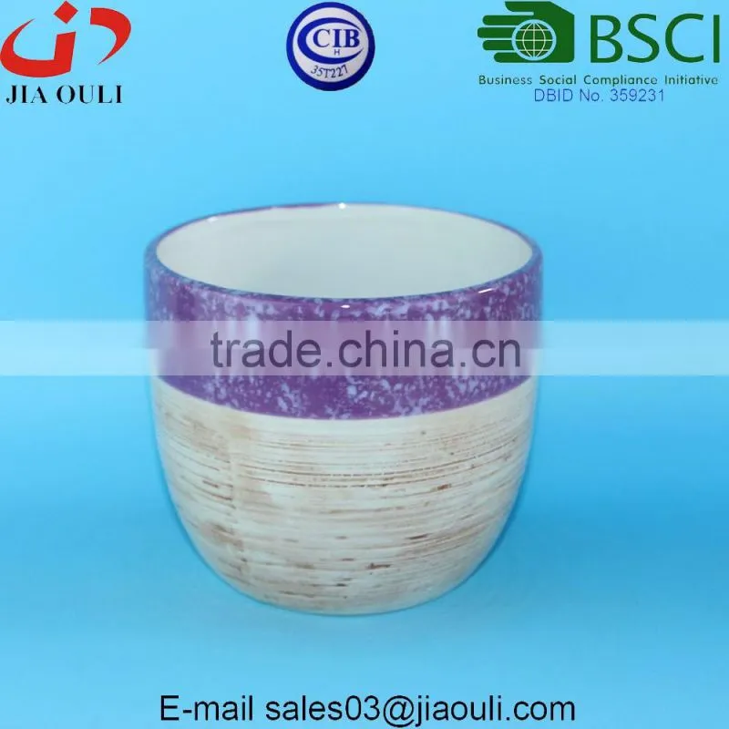 BSCI Audited Factory white Glazed Ceramic Ball shaped planter Succulent pot