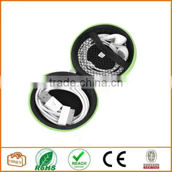 Earphone handsfree headset HARD EVA Case - Clamshell/MESH Style with Zipper Enclosure