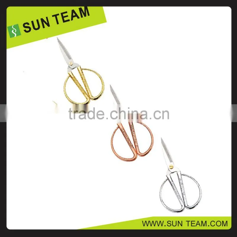 ST005F 7-1/2" FDA qualified Zinc-Alloy handle tailor imitation gold scissors