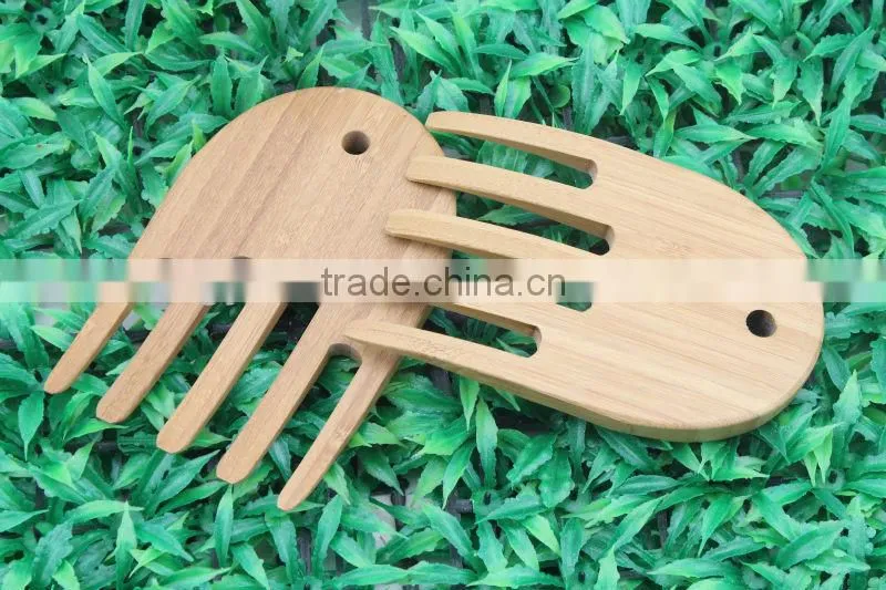 100% natural bamboo salad hands