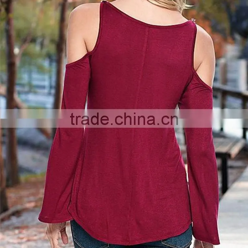 Sexy Lace O-neck Long Sleeve T-Shirt Loose Soft Wear Casual Blouse Tops