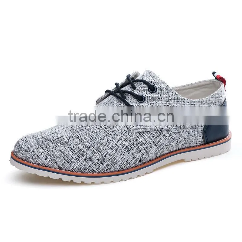 china brand fashion linen casual shoes for men, adults casual canvas shoes sample high quality for male