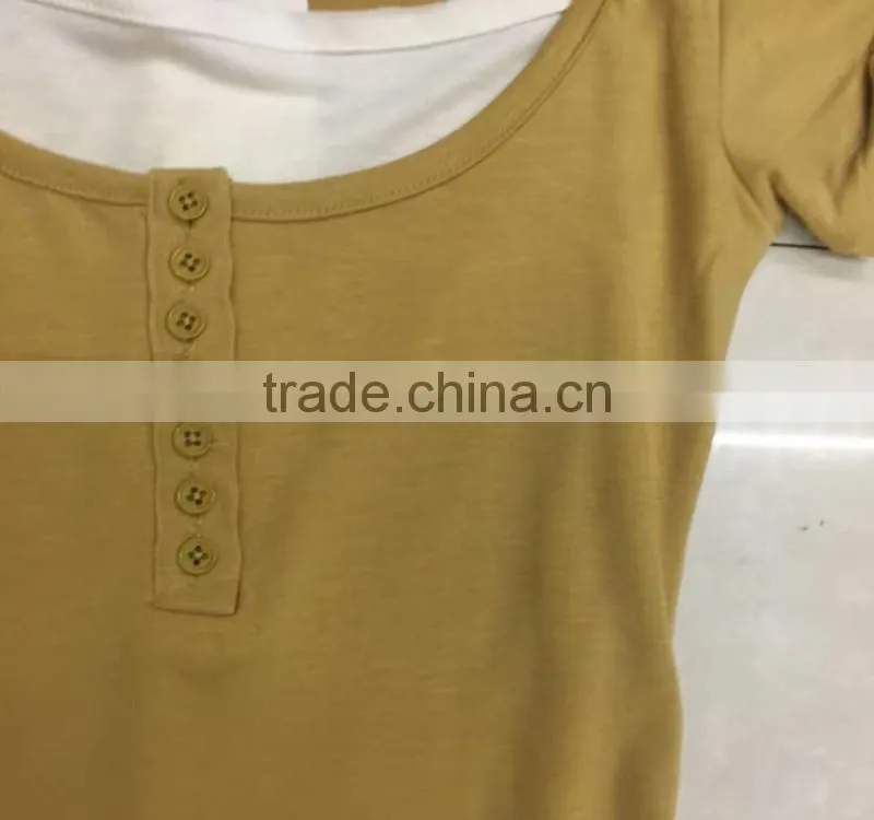 Factory closeout women fashion yellow cute t-shirt with hoodies