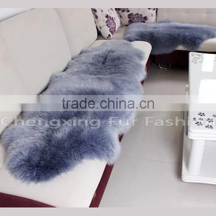 CX-D-112 Real Lamb Sheepskin Fur Wool Throw Blanket Fur Rug