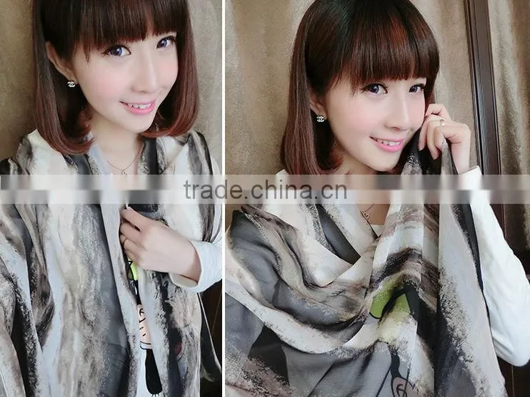 Embroidered silk style shawls simple