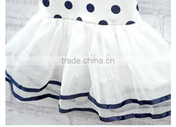 Latest designs children's girls summer Dot Bowknot Pattern princess tulle dress party Birthday Gift SV004111