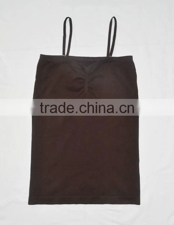 2013 Yiwu factory directly clothing wholesale top selling products women's seamless corset nylon yarn tank top