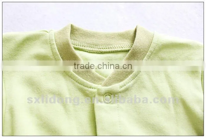 100% organic cotton fabric baby long sleeve romper baby bodysuit