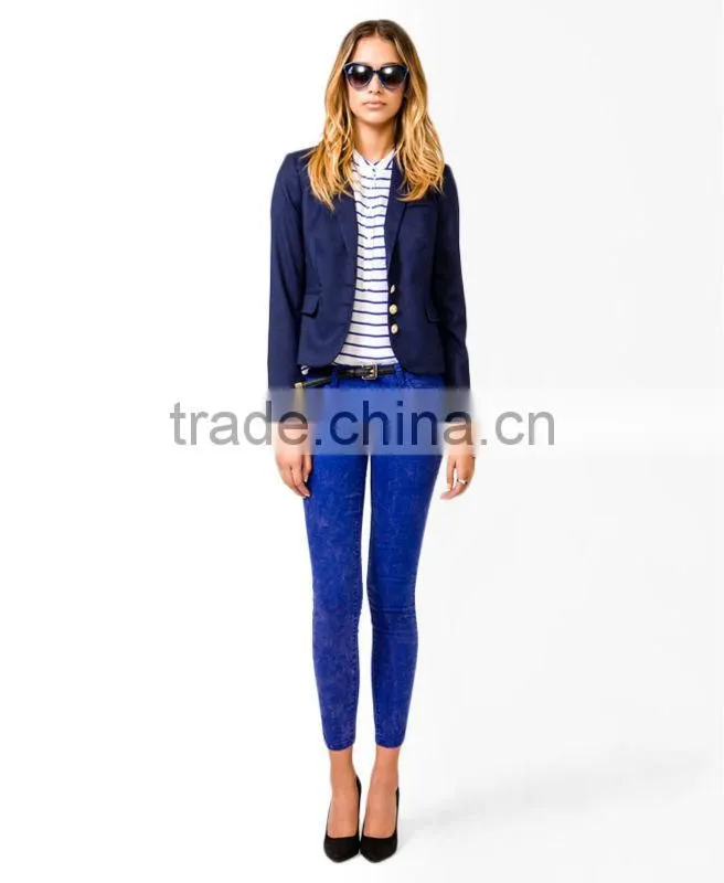 Women's Nautical Button Blazer