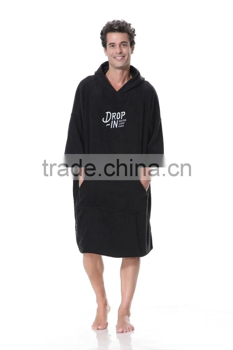 Towel fabric hoodies bathrobe adult poncho xxl adult poncho