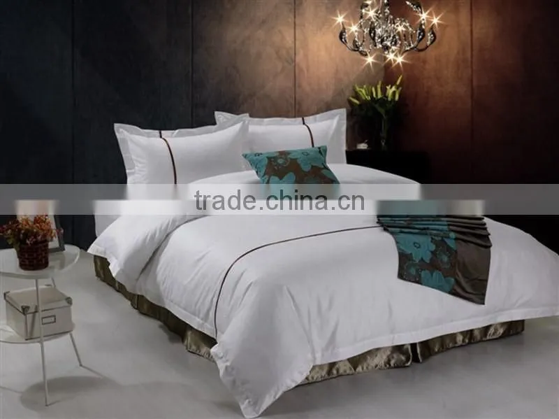 High Quality Hotel cotton polyester plain white Bed Sheets