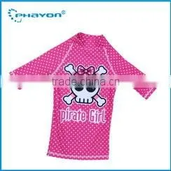 < OEM Service>Kids conservative one-piece rash guard surfing with short sleeves