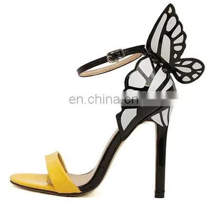 Latest Fashinoable Pink Butterfly Wings Heel High Shoes