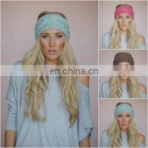 Knit Big Bow Winter Hairband