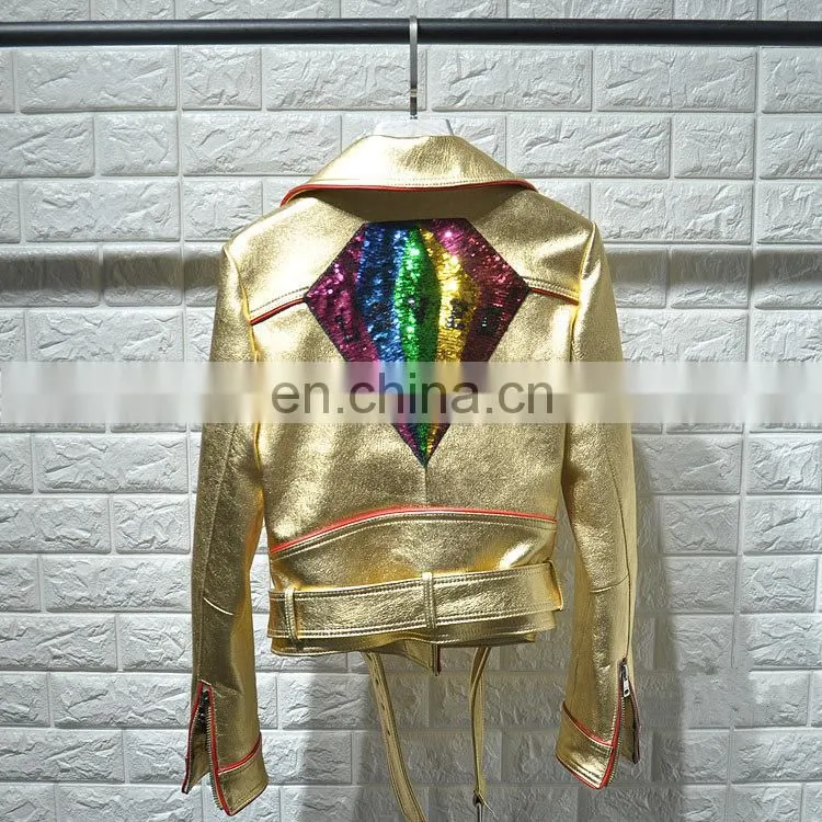 Womens Leather Coat Short Design Outerwear Jacket Motorcycle Formal Jacket