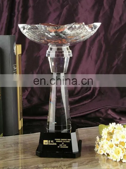 crystal football trophy cup