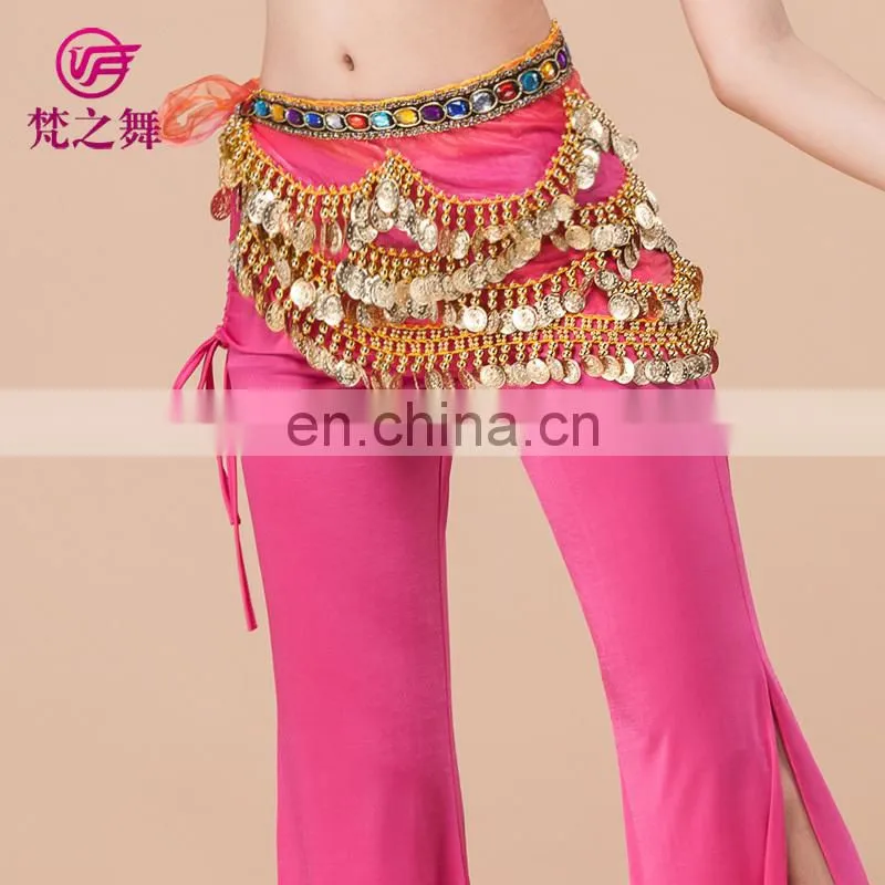High quality Organza gold coin belly dance hip scarf with gradient color Y-2053#