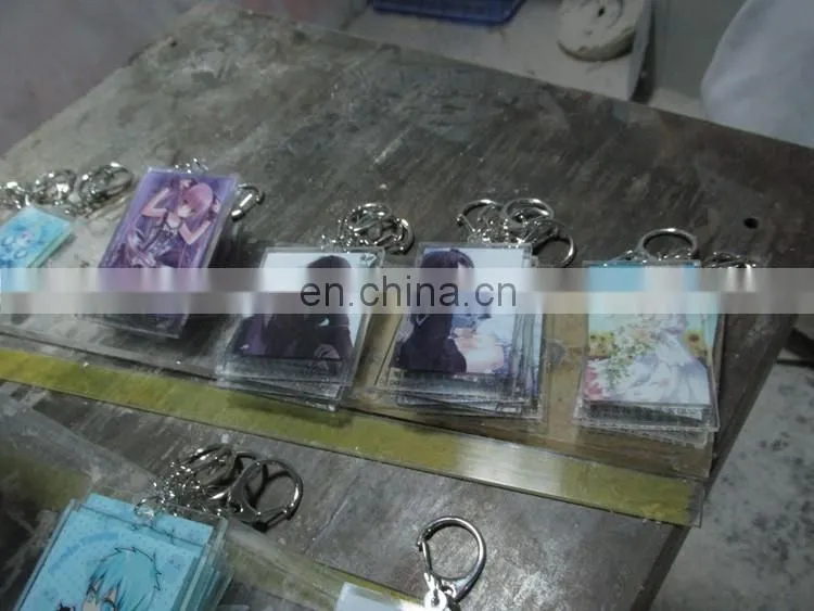 Made in China rectangle transperant acrylic keychain photo insert