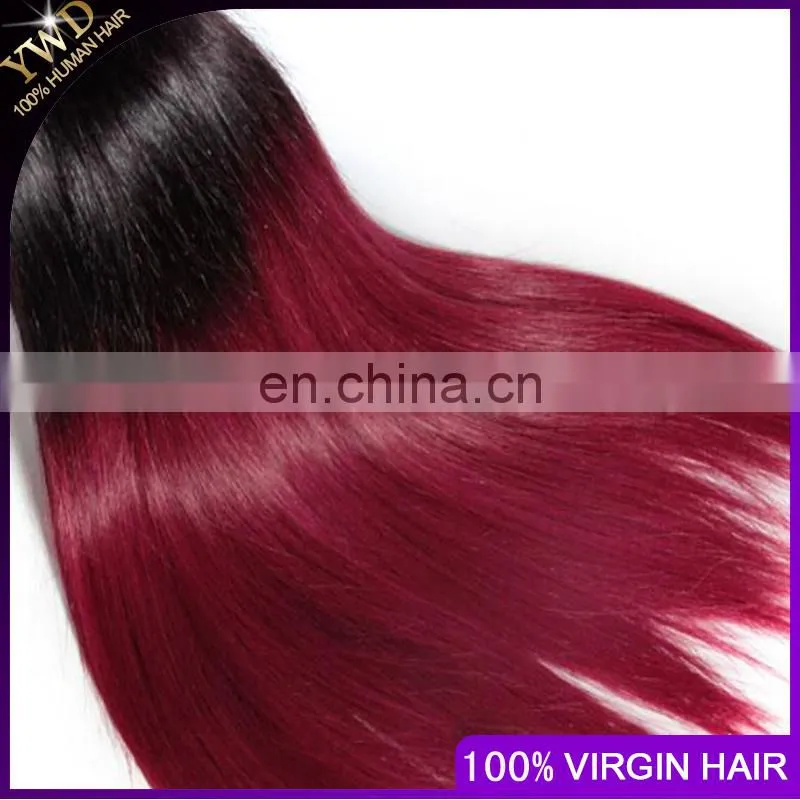 100% human ombre hair red human hair weaving, brazilian ombre weave hair, human hair weave ombre hair