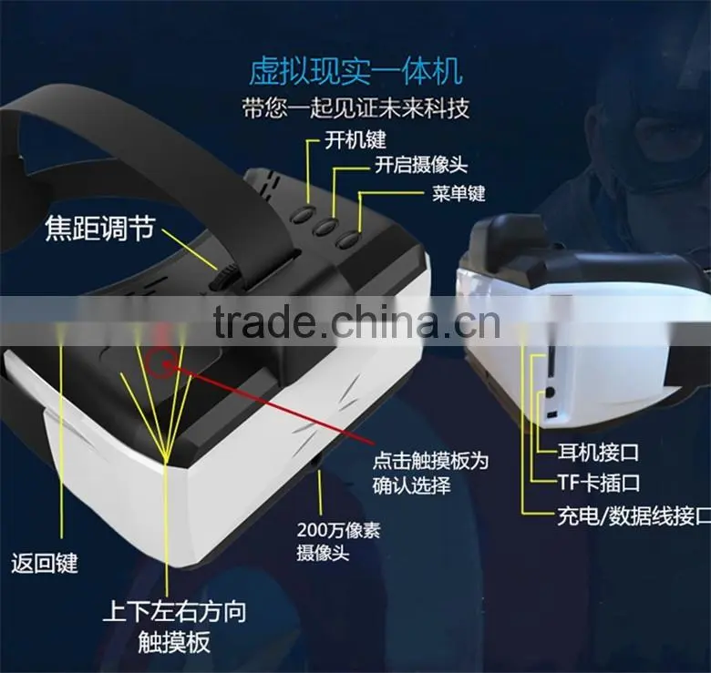 Virtual Reality Glasses ( All in one )RK3188 A9 four core LC-8V VR integrated machine