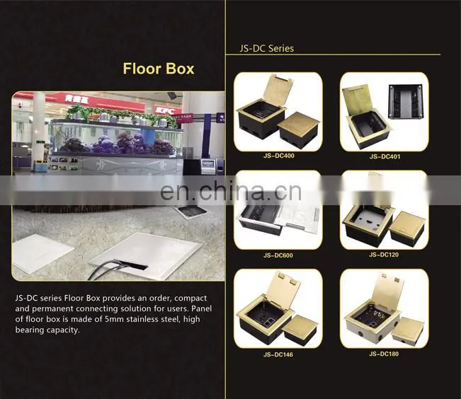 JS-DC400 Beijing multiple flip up mounted power floor electrical socket outlet box
