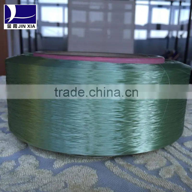 Dope dyed yarn of FDY polyester for use with embroidery thread