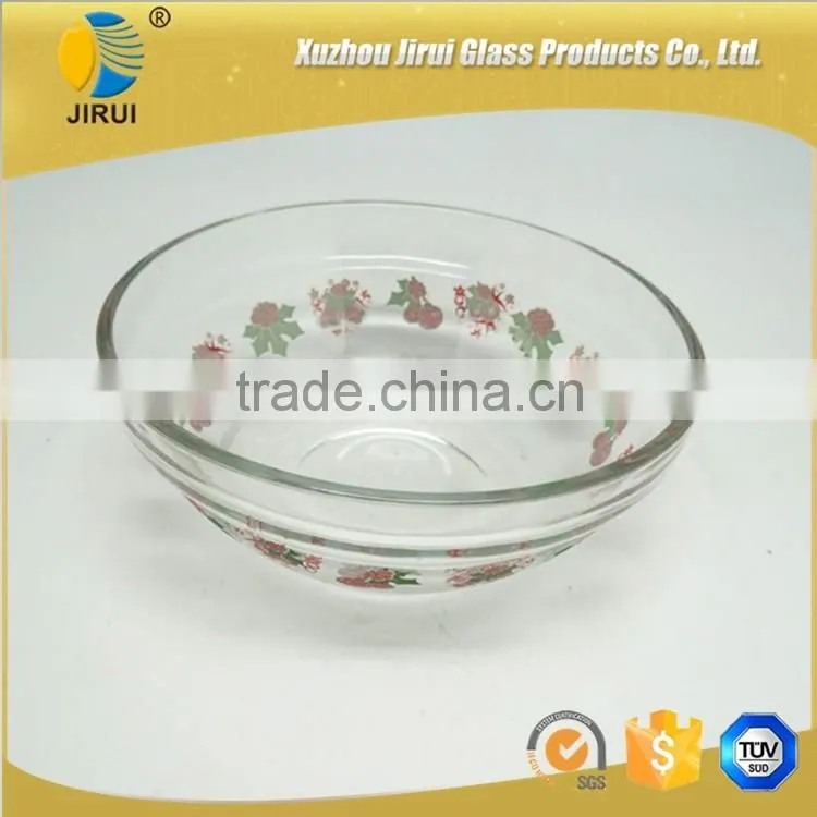 Set of 5 glass bowl with decal printings