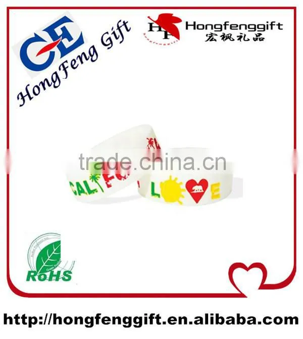 Custom Debossed Beautiful Full Color Silicone Wristbands