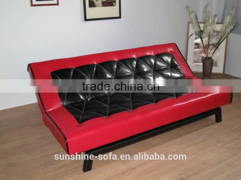 Latest Design Black& Red Leather Office Chair / Folding Sofa Bed