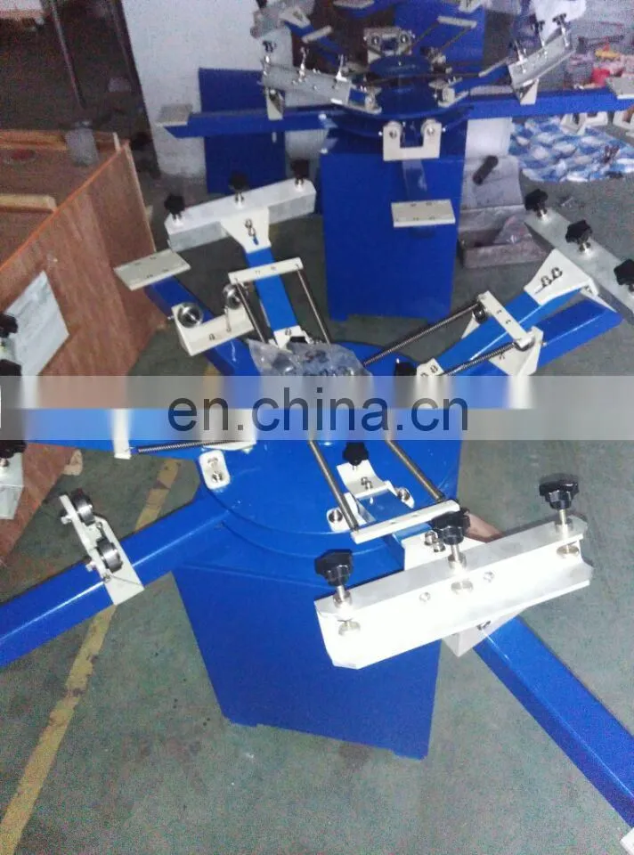 UTM650 6 color silk serigraphy Manual T shirt carousel Screen Printer