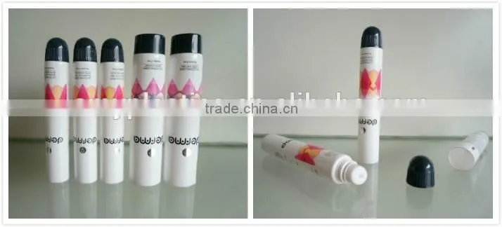 15g lip balm comtainer plastic tube for cosmetic packaging with round screw cap
