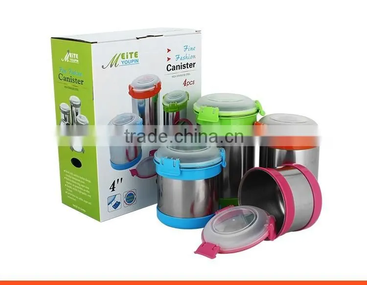 stainless steel kitchen canister sets/ tea coffee sugar container jar/storage canister
