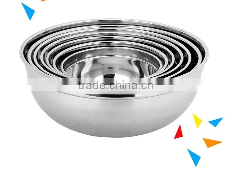 Mirror polishing stainless steel soup basin mixing salad bowls set