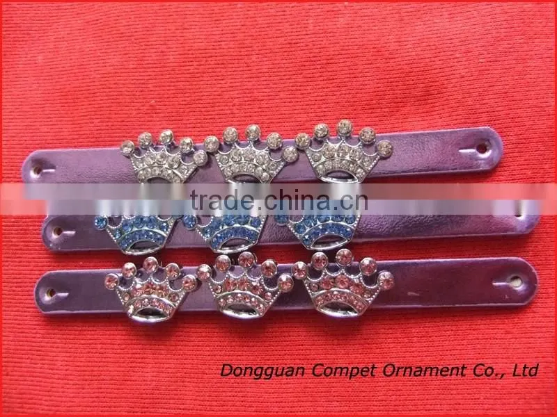Compet produce 10mm slide charm crown, metal crown, fashion full rhinestone crown