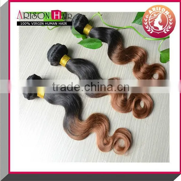Hot sale remy fasion brazilian two tone afro kinky curly virgin hair ombre weave extension